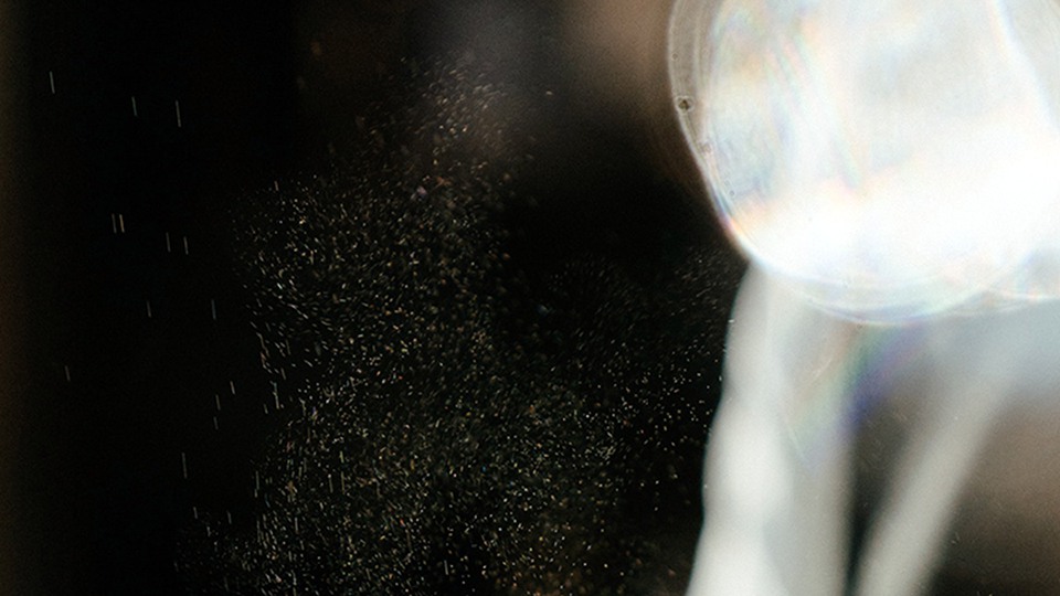 Close-up of particles in air